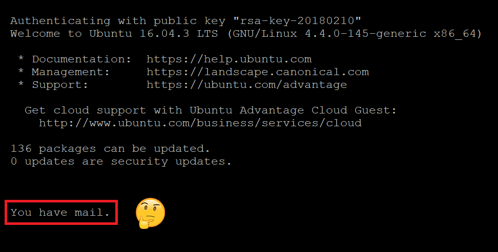 How to read the you have mail message in Linux Ubuntu