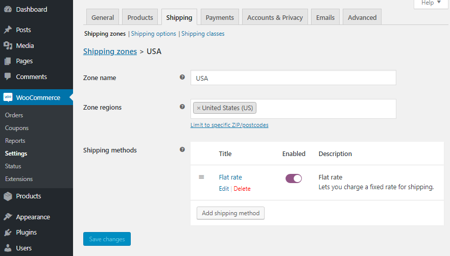 WooCommerce Shipping Zones