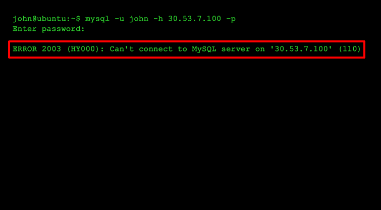 Can't connect to MySQL server