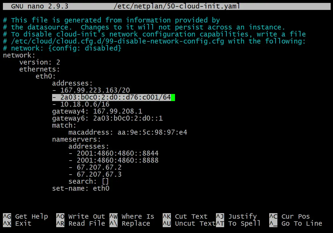 Setting up IPv6 on Ubuntu 18.04