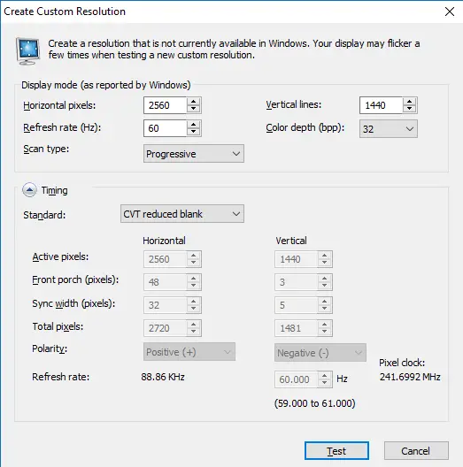 Create Custom Resolution - Nvidia Geforce Windows 10