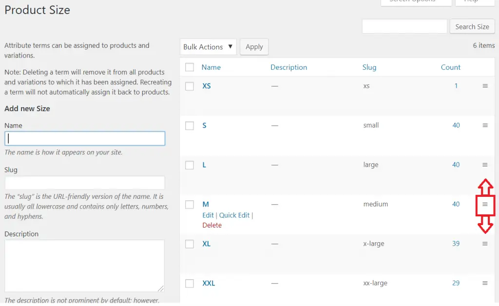 WooCommerce variations and attributes sort order