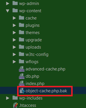 WordPress W3 Total Cache - Rename object-cache.php