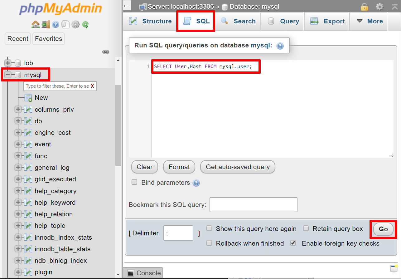 Using password yes. Select user,host from user; почему не работает.