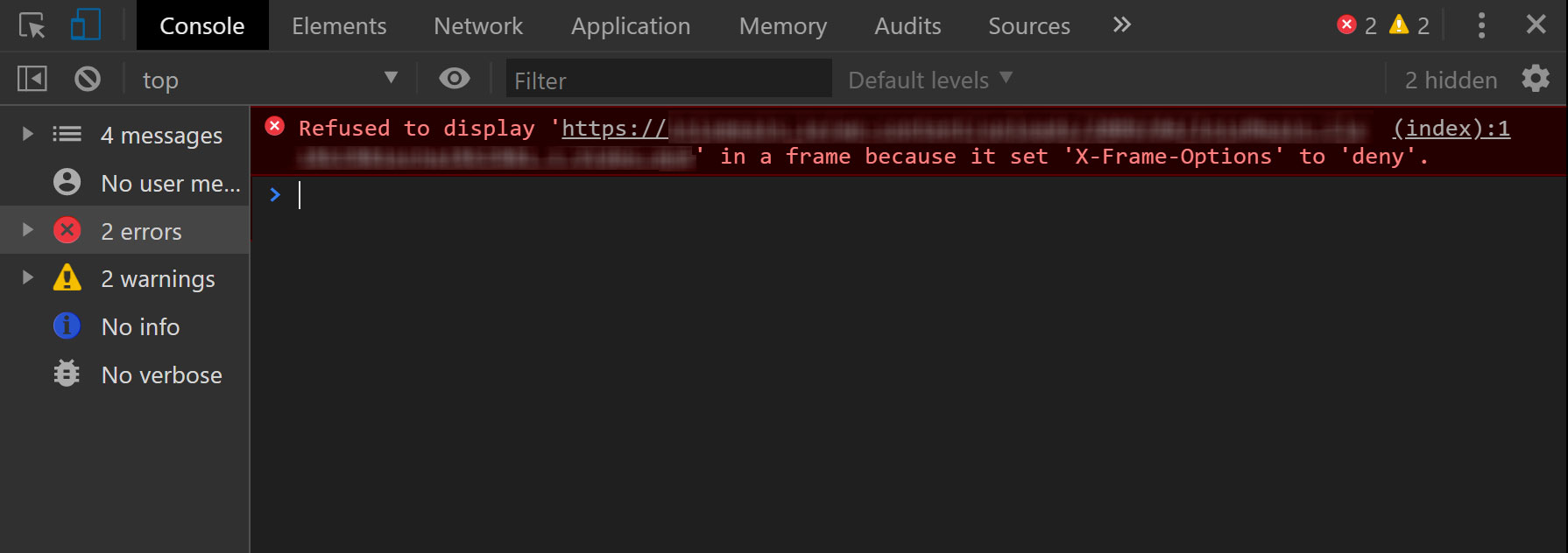 Nginx Problem: Refused to display 'URL' in a frame because it set 'X-Frame-Options' to 'deny'