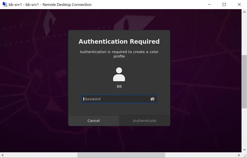 Authentication is required to create a color profile